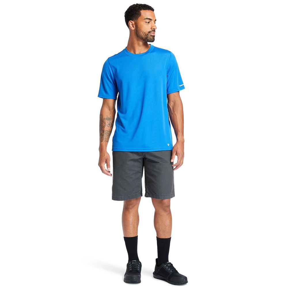Camisetas Masculino - Timberland Pro® Wicking Good Short-Sleeve - CDPTX4372 - Azuis